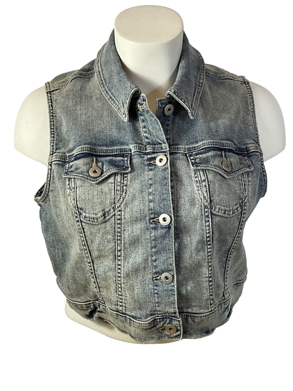 Torrid Light Wash Sleeveless Cropped Vintage Stretch Denim Vest Size 2x